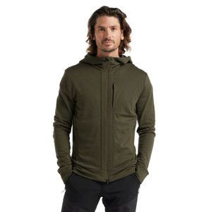 Pánská mikina ICEBREAKER Mens Quantum III LS Zip Hood, Loden velikost: XXL