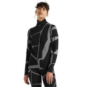 Dámské triko dlouhý rukáv  ICEBREAKER Wmns 250 Vertex LS Half Zip  Landscapes, Black/J velikost: XS