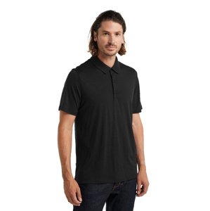 Pánské polo triko ICEBREAKER Mens Tech Lite II SS Polo, Black velikost: L