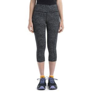 ICEBREAKER Wmns Merino Fastray High Rise 3/4 Tights Topo, Black/Snow/Aop velikost: XS