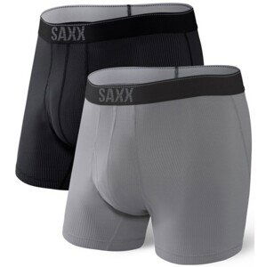 Saxx QUEST QDM BOXER BRIEF FLY 2PK black/dark charcoal II Velikost: XL boxerky