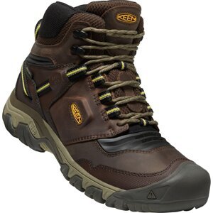 Keen RIDGE FLEX MID WP MEN coffee bean/keen yellow Velikost: 42 pánské boty