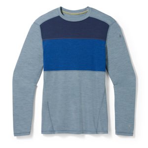 Smartwool CLASSIC THERMAL MERINO BL COLORBLOCK CREW B pewter blue heather Velikost: L spodní prádlo