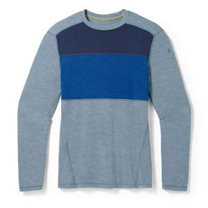 Smartwool CLASSIC THERMAL MERINO BL COLORBLOCK CREW B pewter blue heather Velikost: XL spodní prádlo