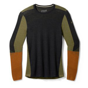 Smartwool INTRAKNIT THERMAL MERINO BL COLORBLOCK CREW black-winter moss Velikost: L spodní prádlo