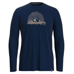 Smartwool NEVER SUMMER MOUNTAINS GRAPHIC LS TEE deep navy Velikost: M tričko