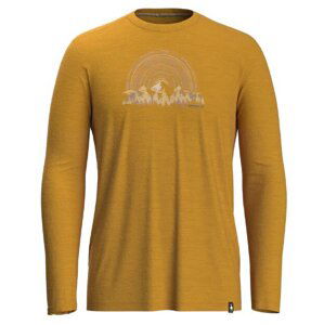 Smartwool NEVER SUMMER MOUNTAINS GRAPHIC LS TEE honey gold Velikost: S tričko