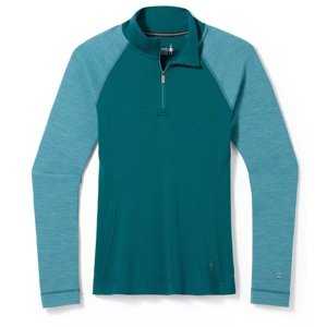 Smartwool W CLASSIC THERMAL MERINO BL 1/4 ZIP B emerald green Velikost: L spodní prádlo