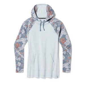 Smartwool W THERMAL MERINO DRAPE NECK HOODIE winter sky floral Velikost: M mikina