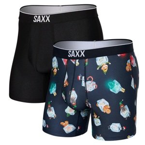 Saxx VOLT BREATHABLE MESH BOXER BRIEF 2PK holidays on ice/black Velikost: L boxerky