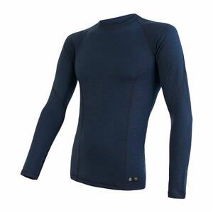 SENSOR MERINO DF pánské triko dl. rukáv deep blue Velikost: M