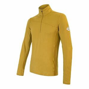 SENSOR MERINO EXTREME pánské triko dl.rukáv zip mustard Velikost: L