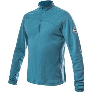 SENSOR MERINO UPPER pánská mikina krátký zip mint blue Velikost: L pánská mikina