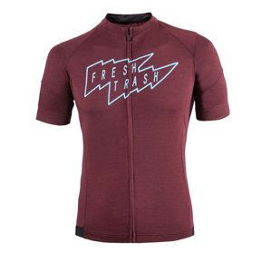 Fresh Trash Men´s Lite Merino Jersey merlot red Velikost: M pánský cyklistický dres