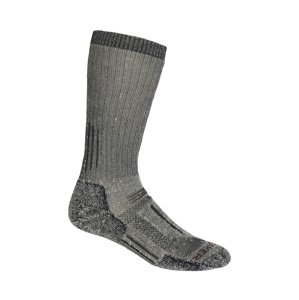 Pánské merino ponožky ICEBREAKER Mens Mountaineer Mid Calf, Jet Heather/Espresso velikost: 44,5-46,5 (L)