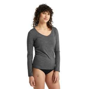 Dámské triko ICEBREAKER Wmns Siren LS Sweetheart, Gritstone Heather velikost: M