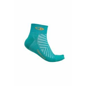 Dámské merino ponožky ICEBREAKER Wmns Run+ Ultralight Mini, Flux Green/Solar velikost: 41-43 (L)