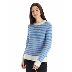 dámský svetr ICEBREAKER Wmns Waypoint Crewe Sweater, Ecru HTHR/Lazurite/S velikost: L