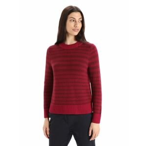 Dámský svetr ICEBREAKER Wmns Waypoint Crewe Sweater, Cherry/Espresso/S velikost: L