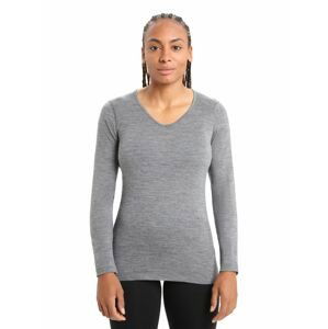 Dámské triko ICEBREAKER Wmns 200 Oasis LS V, Gritstone Heather velikost: XL