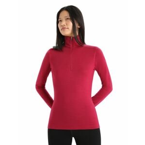 Dámské triko dlouhý rukáv, 1/2 zip ICEBREAKER Wmns 260 Tech LS Half Zip, Cherry velikost: S