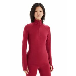 Dámské triko dlouhý rukáv, 1/2 zip ICEBREAKER Wmns 200 Zone LS Half Zip, Cherry velikost: M