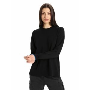 dámský svetr ICEBREAKER Wmns Shearer Crewe Sweater, Black/Lazurite velikost: XS