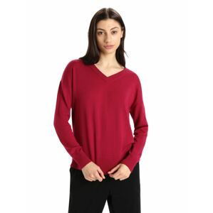 dámský svetr ICEBREAKER Wmns Shearer V Sweater, Cherry velikost: L