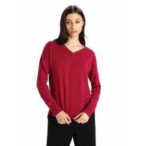 dámský svetr ICEBREAKER Wmns Shearer V Sweater, Cherry velikost: M