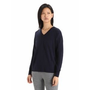 dámský merino svetr ICEBREAKER Wmns Shearer V Sweater, Midnight Navy velikost: L