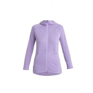 Dámská merino mikina s kapucí, zip ICEBREAKER Wmns Merino Quantum ZoneKnit™ LS Zip Hoodie, Purple Gaze velikost: L