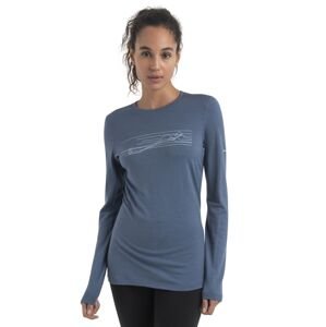 Dámské merino triko dlouhý rukáv ICEBREAKER Wmns 200 Oasis LS Crewe Ski Stripes, Dawn velikost: M