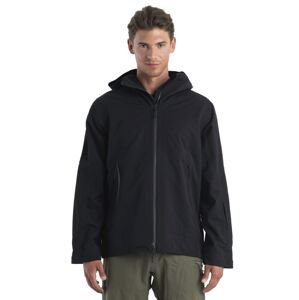 Pánská merino bunda ICEBREAKER Mens Merino Shell+ Peak Hooded Jacket, Black velikost: L