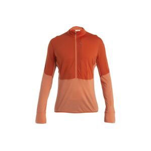 Pánská merino mikina, 1/2 zip ICEBREAKER Mens Merino 200 Realfleece™ Descender LS Half Zip, Molten/Ember/Cb velikost: L