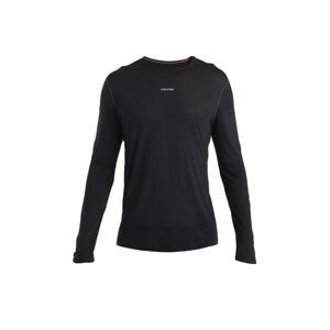 Pánské merino triko dlouhý rukáv ICEBREAKER Mens Merino 125 ZoneKnit™ Energy Wind LS Tee, Black velikost: S