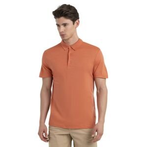 Pánské merino polo triko ICEBREAKER Mens Merino 150 Tech Lite III SS Polo, Ember velikost: L