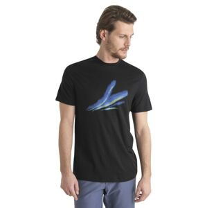 Pánské merino triko krátký rukáv ICEBREAKER Mens Merino 150 Tech Lite III SS Tee Aurora Glow, Black velikost: M