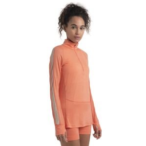 ICEBREAKER Wmns Merino 125 ZoneKnit™ LS Half Zip, Tang/Praline/Cb velikost: L