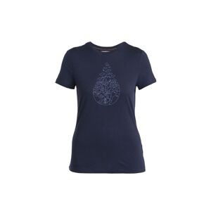 Dámské merino triko krátký rukáv ICEBREAKER Wmns Merino 150 Tech Lite III SS Tee Hike Path, Midnight Navy velikost: S