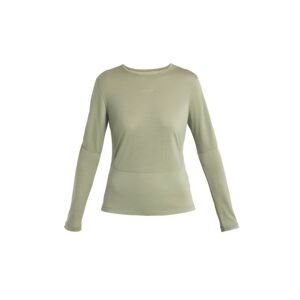 Dámské merino triko dlouhý rukáv ICEBREAKER Wmns Merino 125 ZoneKnit™ Energy Wind LS Tee, Lichen velikost: M