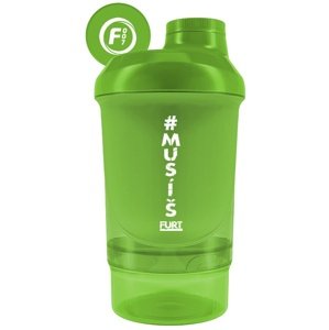 Fitness007 šejkr #musíšfurt 300 ml + 150 ml - zářivě zelená