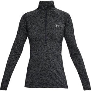 Lehká dámská mikina Under Armour New Tech 1/2 Zip - Twist - black / black / metallic silver - XS - 1320128-001