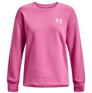 Dámská mikina Under Armour Rival Fleece Oversize Crew - pink edge - XS - 1369423-659