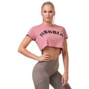 Nebbia Volný Fit & Sporty crop top 583 růžová - S