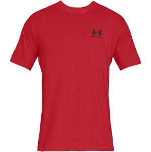 Pánské triko Under Armour Sportstyle Left Chest SS - red /  / black - XS - 1326799-600