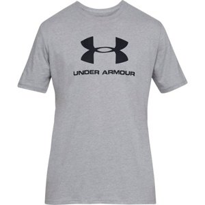 Pánské tričko Under Armour Sportstyle Logo SS - steel light heather - XXL - 1329590-036