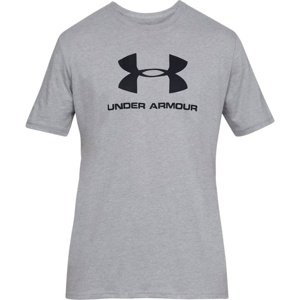 Pánské tričko Under Armour Sportstyle Logo SS - steel light heather - L - 1329590-036