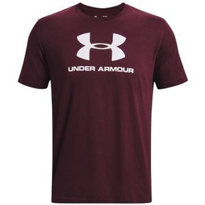 Pánské tričko Under Armour Sportstyle Logo SS - dark maroon - M - 1329590-602