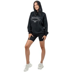 Nebbia OVERSIZE MIKINA S KAPUCÍ GYM RAT 256 Černá - L