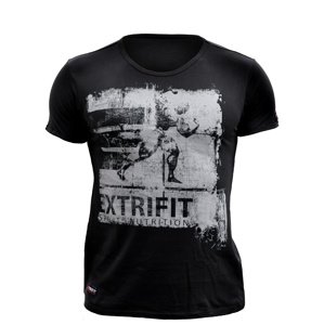 Extrifit Tričko černé LOGO šedé - XL